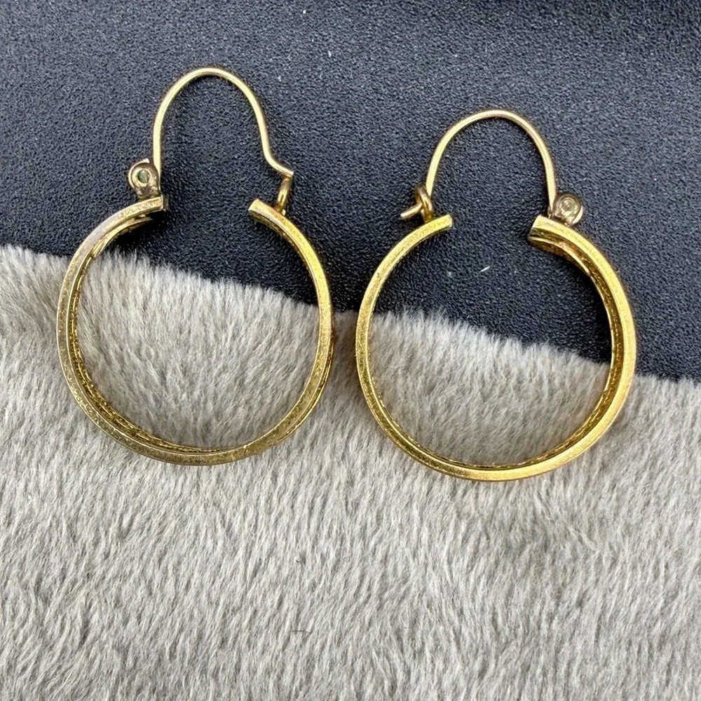 Vintage Gold Filled‎ Hoop Earrings Signed KL